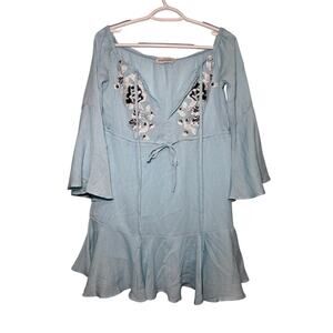 Luna Tuccini floral flowy mini dress womens small bohemian fairy‎ boho festival
